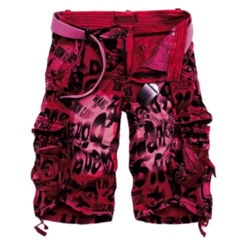 Red Camouflage Cargo Shorts