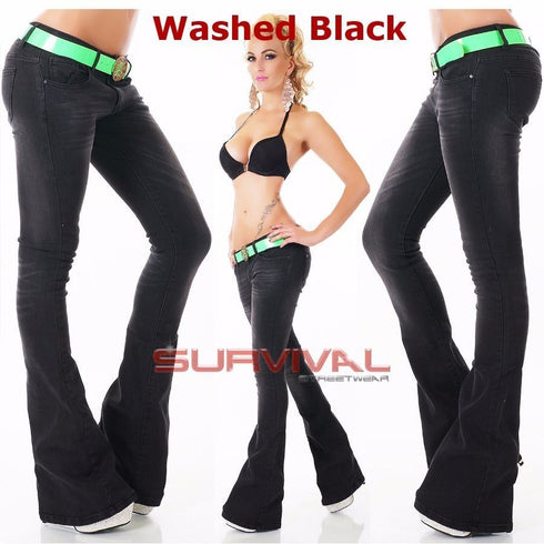 Cindy H Black Flare Cut Jeans