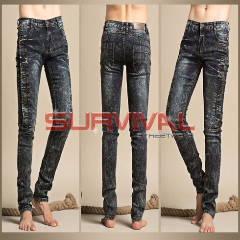 Black Washed Slim Fit Stretch Jeans