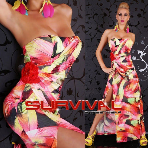 Strapless Floral Maxi Dress