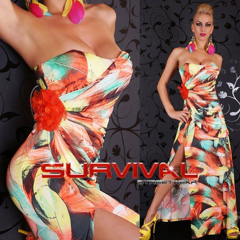 Strapless Floral Maxi Dress