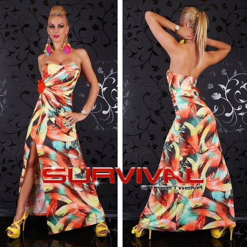 Strapless Floral Maxi Dress