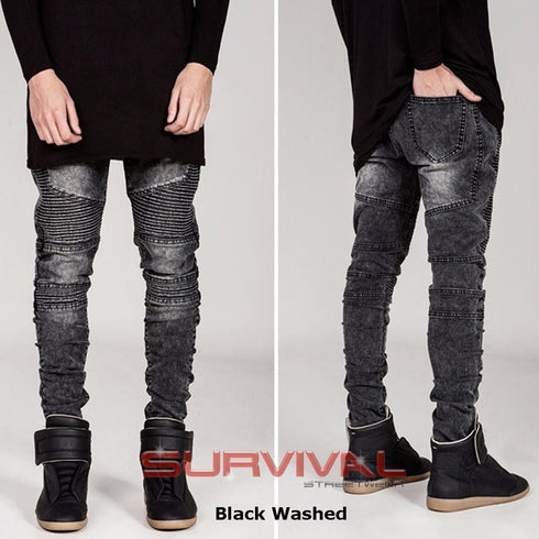 Biker Slim Fit Stretch Denim Pants
