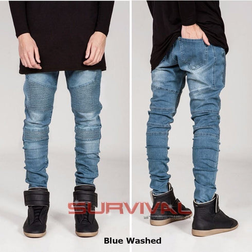 Biker Slim Fit Stretch Denim Pants