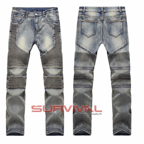 Biker Slim Fit Stretch Denim Pants