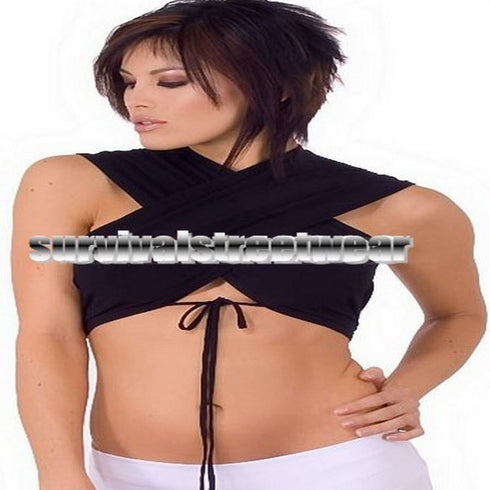 Cross Over Blouse Top Black