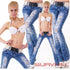 Red Seventy Blue Bootcut Destroyed Jeans - T3079
