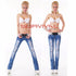 Red Seventy Blue Bootcut Destroyed Jeans - T3079