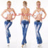 Red Seventy Blue Bootcut Destroyed Jeans - T3079