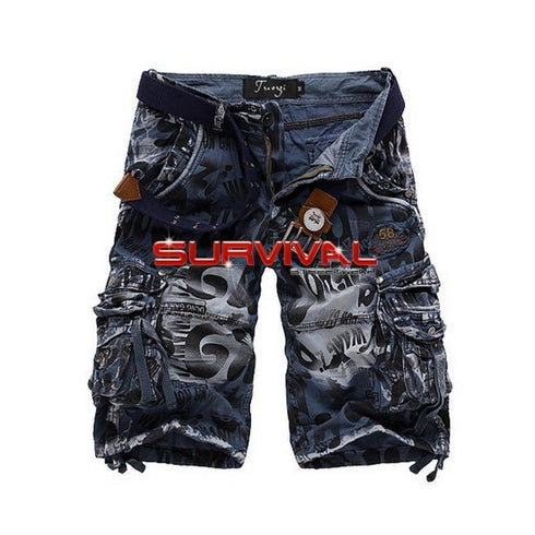 Blue Camouflage Cargo Shorts