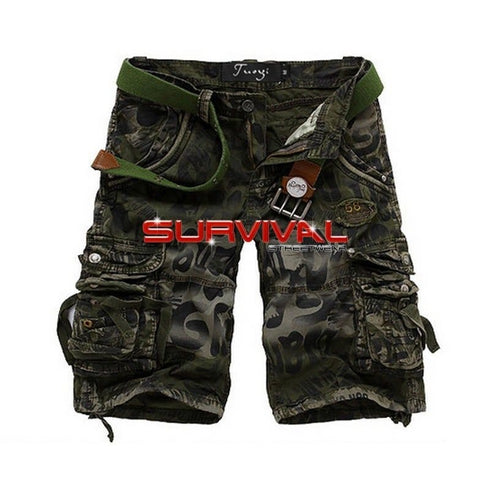 Green Camouflage Cargo Shorts