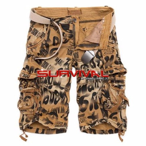 Yellow Camouflage Cargo Shorts
