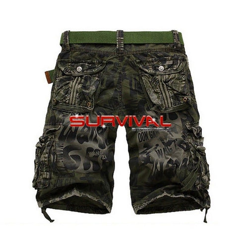 Green Camouflage Cargo Shorts