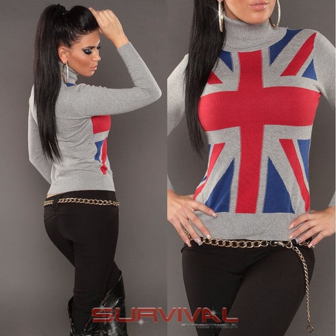 Long Sleeve Turtleneck Union Jack Jumper