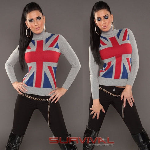 Long Sleeve Turtleneck Union Jack Jumper