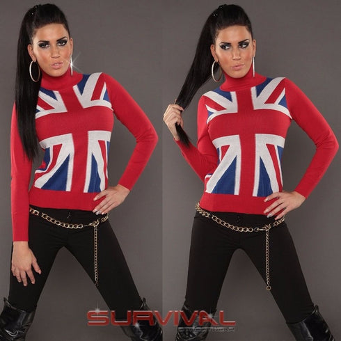 Long Sleeve Turtleneck Union Jack Jumper