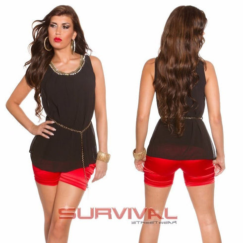 Sleeveless Chiffon Top