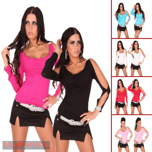 Long Cut Out Sleeve Top