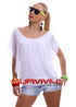 Scooped Neck Blouse Batwing Top