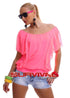 Scooped Neck Blouse Batwing Top