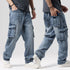 Cargo Jeans Blue Washed Denim
