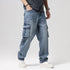 Cargo Jeans Blue Washed Denim