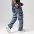 Cargo Jeans Blue Washed Denim