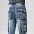 Cargo Jeans Blue Washed Denim