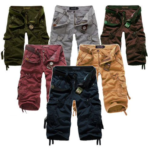 mens below knee length cargo shorts