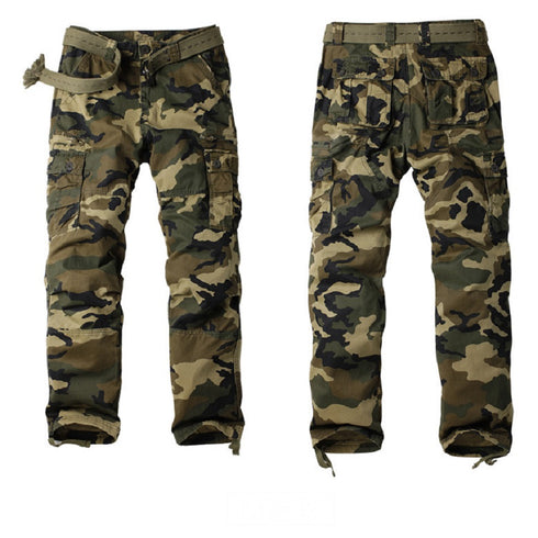 Mens Cargo Pants Brown Green Camouflage