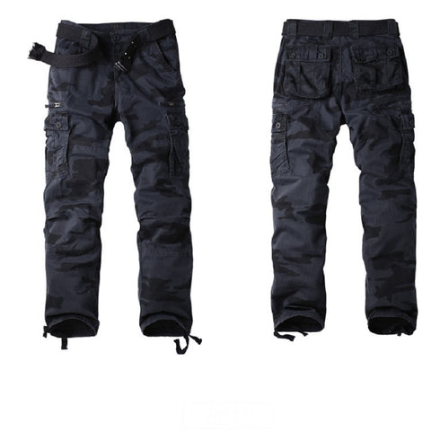 Mens Cargo Pants Blue Camouflage