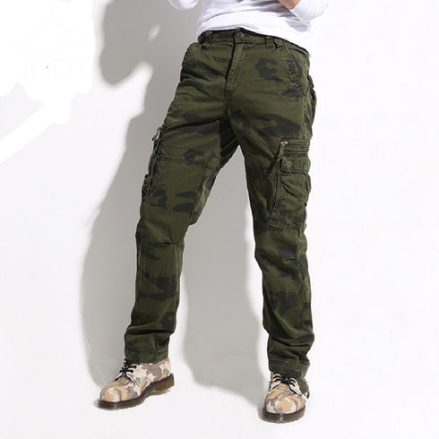Mens Cargo Pants Green Camouflage