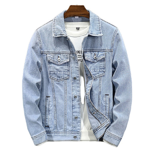 Denim Jacket Lightweight Jeans Collared Top