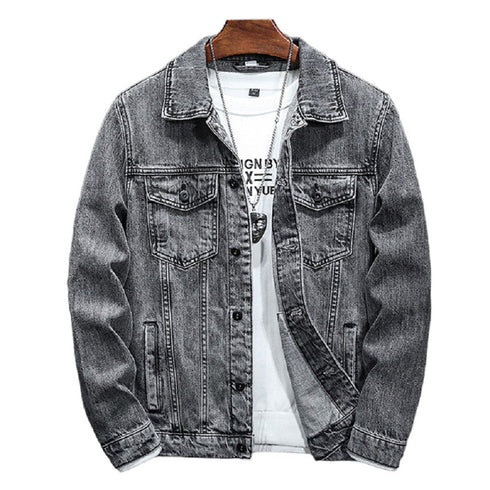 Grey Washed Denim Jacket Lightweight