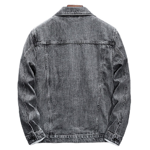 Grey Washed Denim Jacket Lightweight