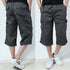 mens 3/4 length cargo shorts grey