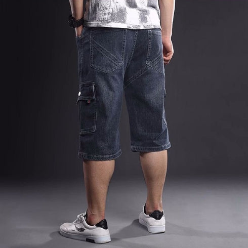 Denim Cargo Shorts Soft Stretch Washed
