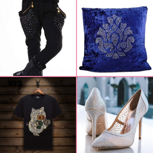 Hot Fix Applicator Wand with 1000 Hotfix Rhinestone Crystals