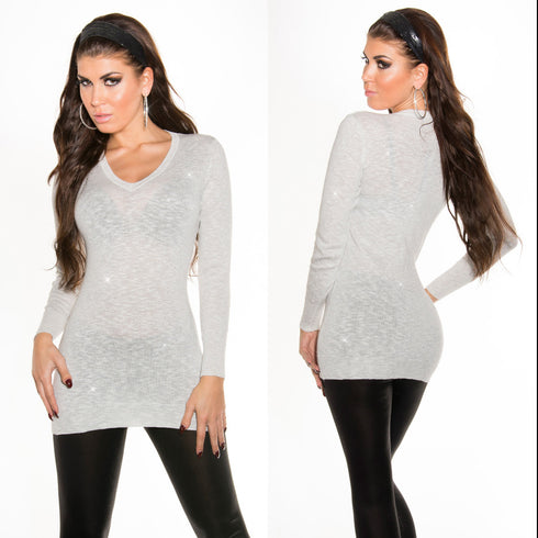 Long Sleeve V Neck Jumper