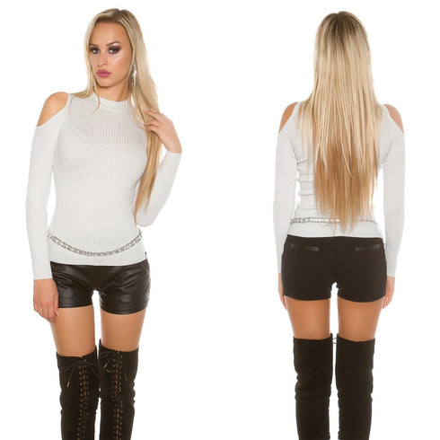Long Sleeve Open Shoulder Jumper