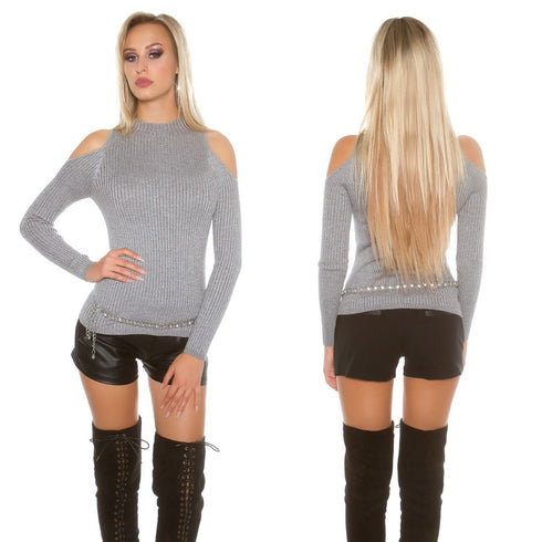 Long Sleeve Open Shoulder Jumper