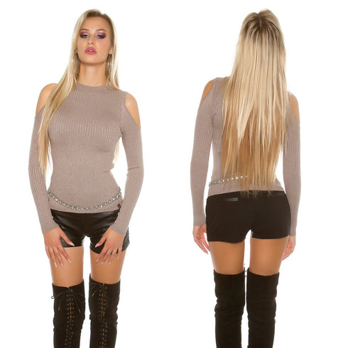 Long Sleeve Open Shoulder Jumper