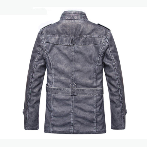 Faux Leather Trench Coat