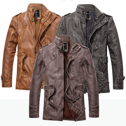 Faux Leather Trench Coat