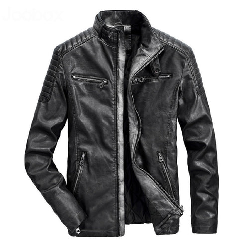 Faux Leather Lined Biker Jacket