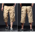 mens khaki elasticated cargo shorts