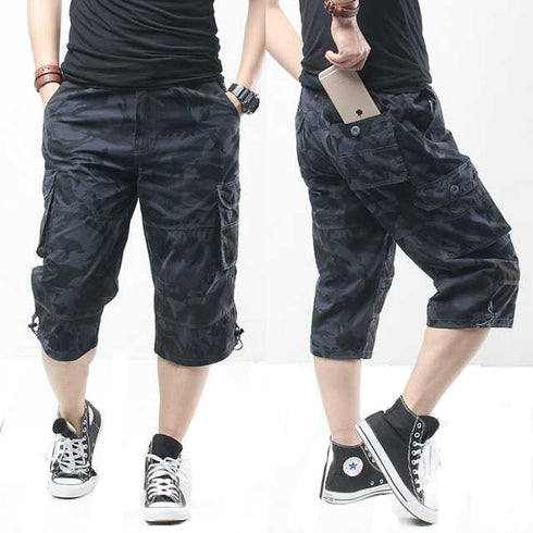 Camouflage Cargo Long Shorts