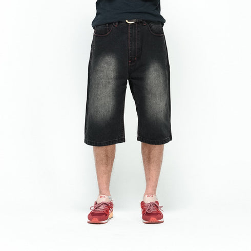 Black Washed Lightweight Denim Shorts