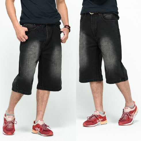 Black Washed Lightweight Denim Shorts