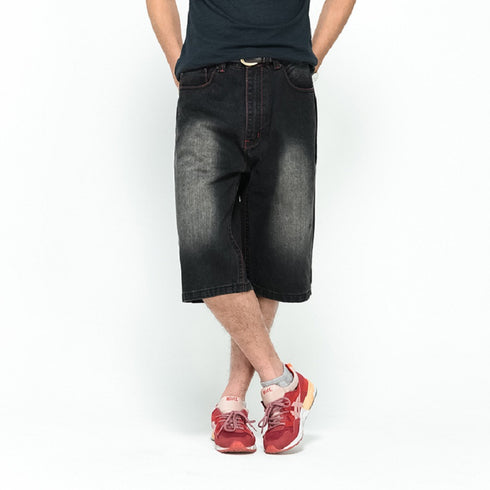 Black Washed Lightweight Denim Shorts